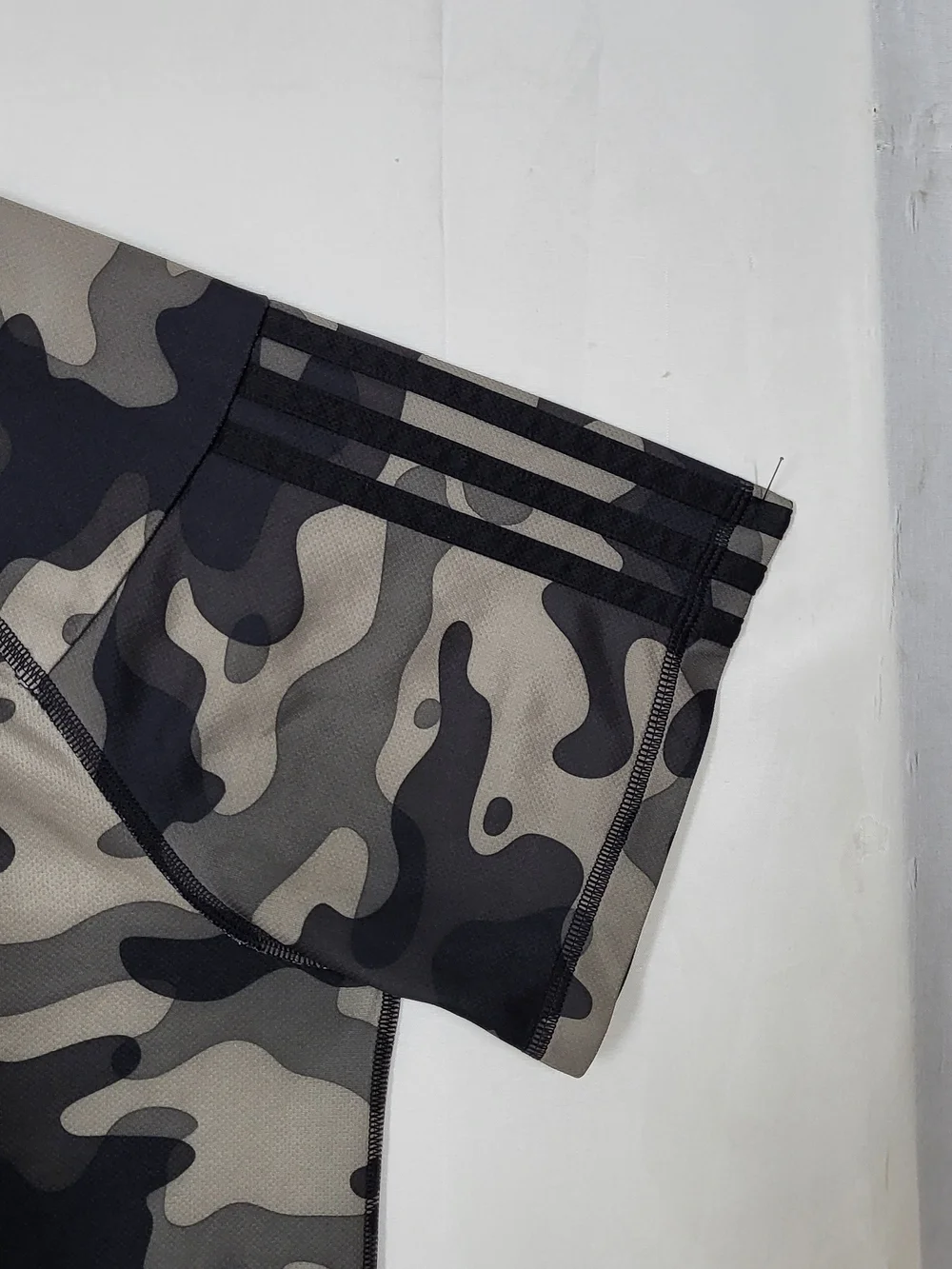 adidas Camo Short Sleeve Performance Tee - Black & Gray & Olive - Picture 3 of 12